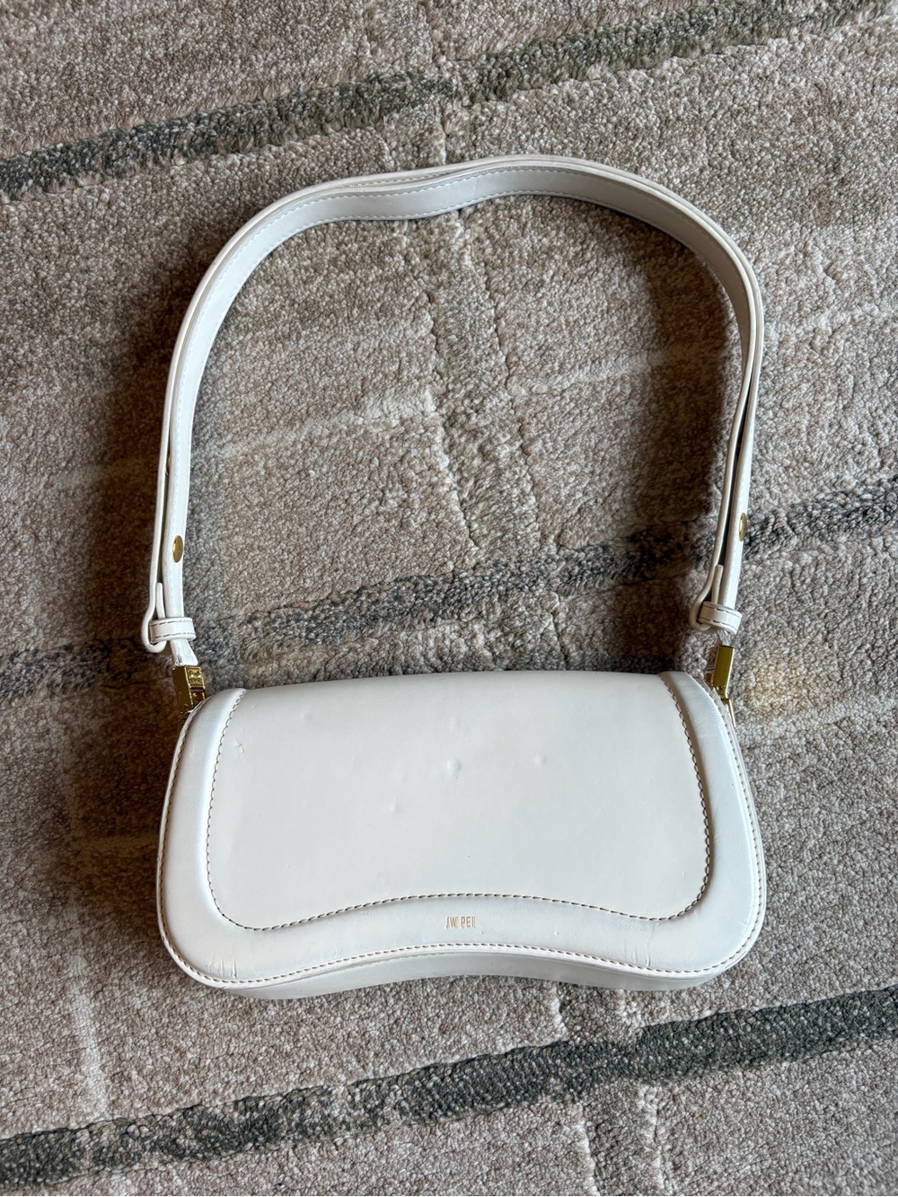 JW PEI Joy Shoulder Bag White Sleek Curved Design Purse